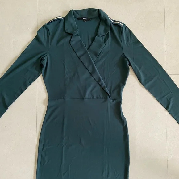 Vero Moda Sheath Dress with Notched Lapels (Dark Green) - Picture 10 of 15